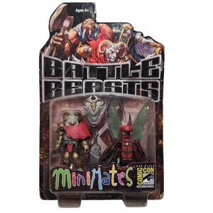 Battle Beasts Mini Mates SDCC Exclusive Vorin and Zik Action Figures 2012 Sealed